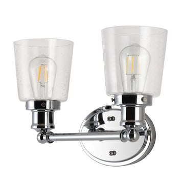 Beverly Iron/Seeded Glass Classic Cottage LED Vanity Light - JONATHAN Y